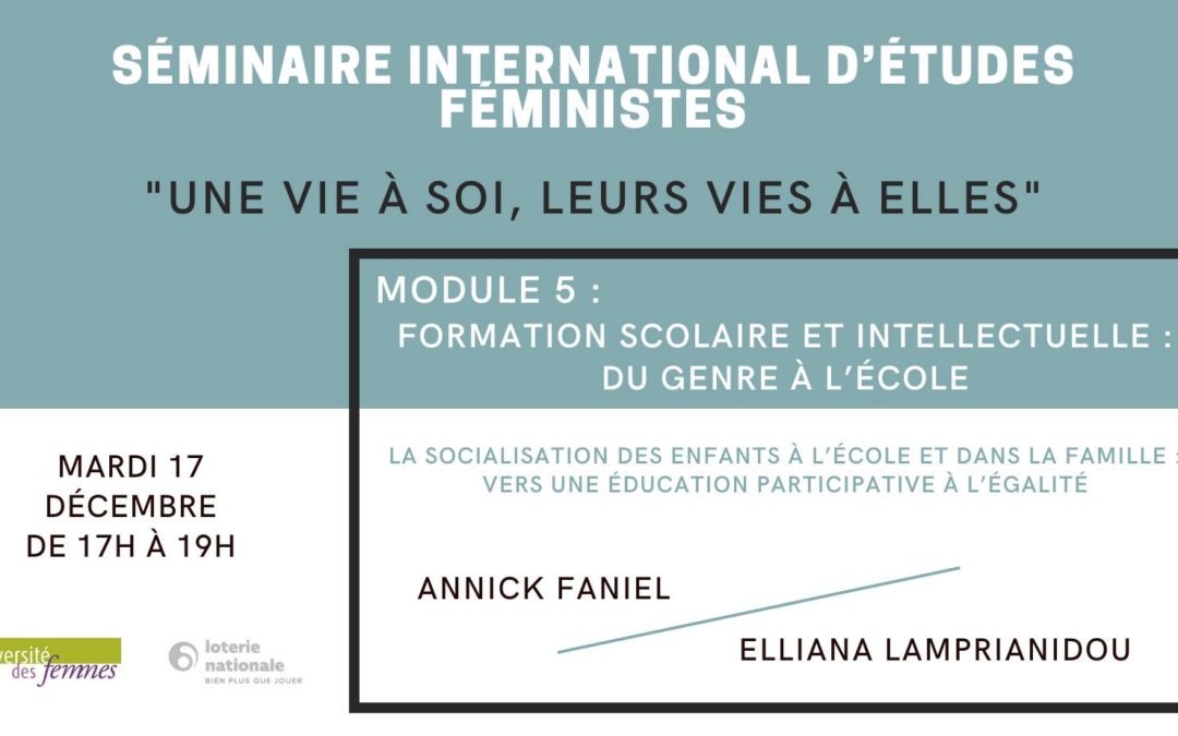 Séminaire International d’Études Féministes (SIEF) : Formation scolaire et intellectuelle : du genre à l’école