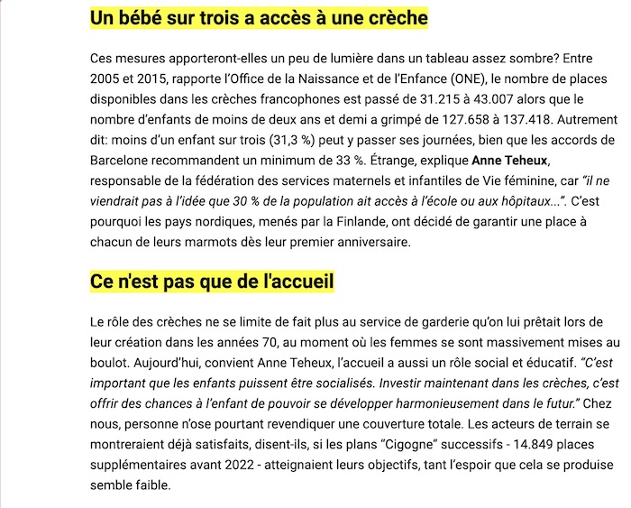 Le pacte d'excellence bébés (article 1)